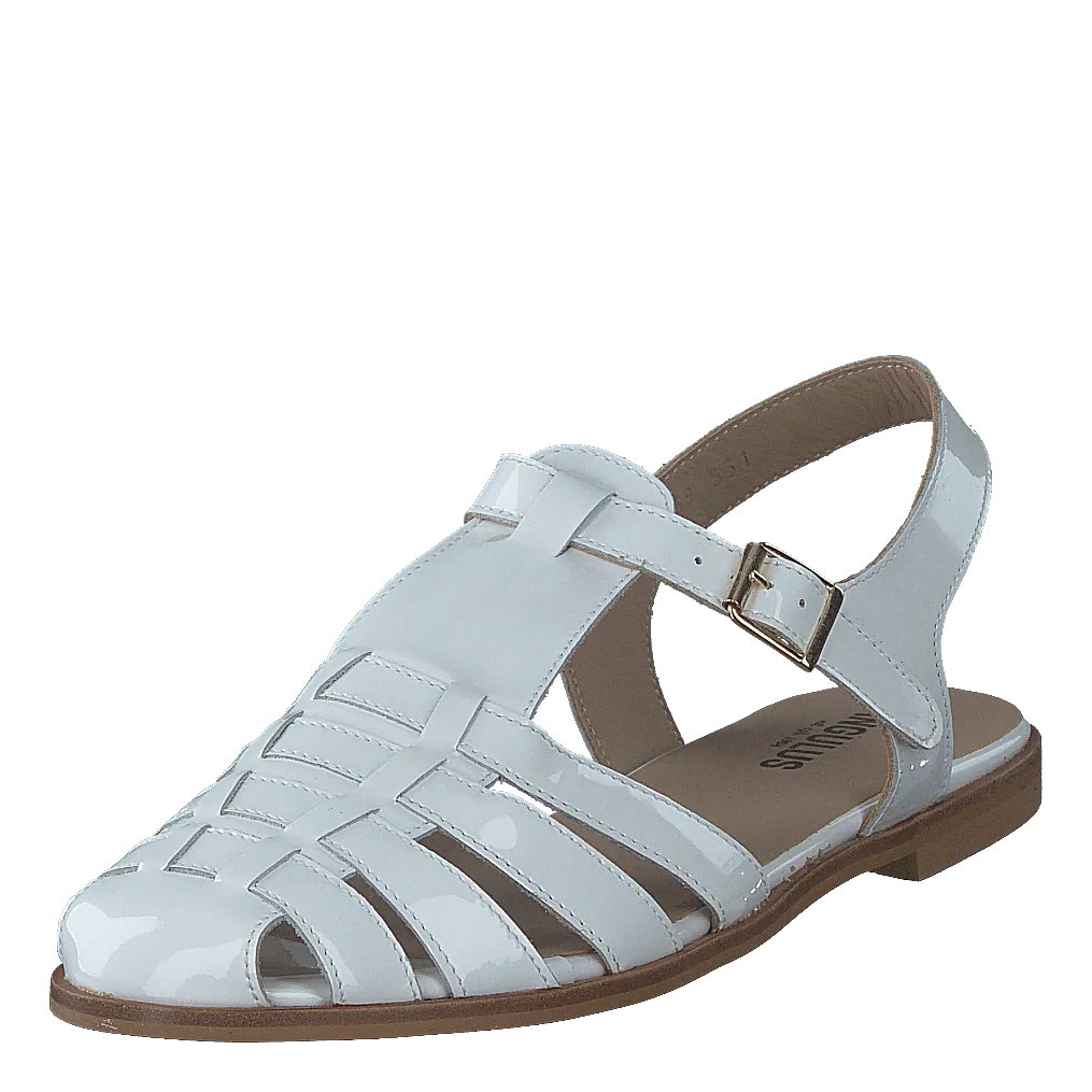 Strap Sandal With Buckle White