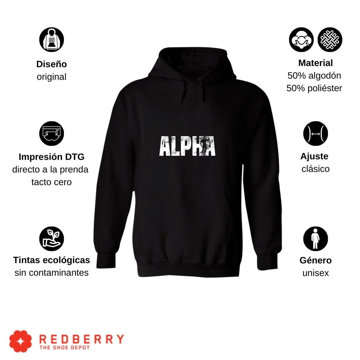 Sudadera Hombre  Hoodie Gym Ejercicio Fitness GF1004