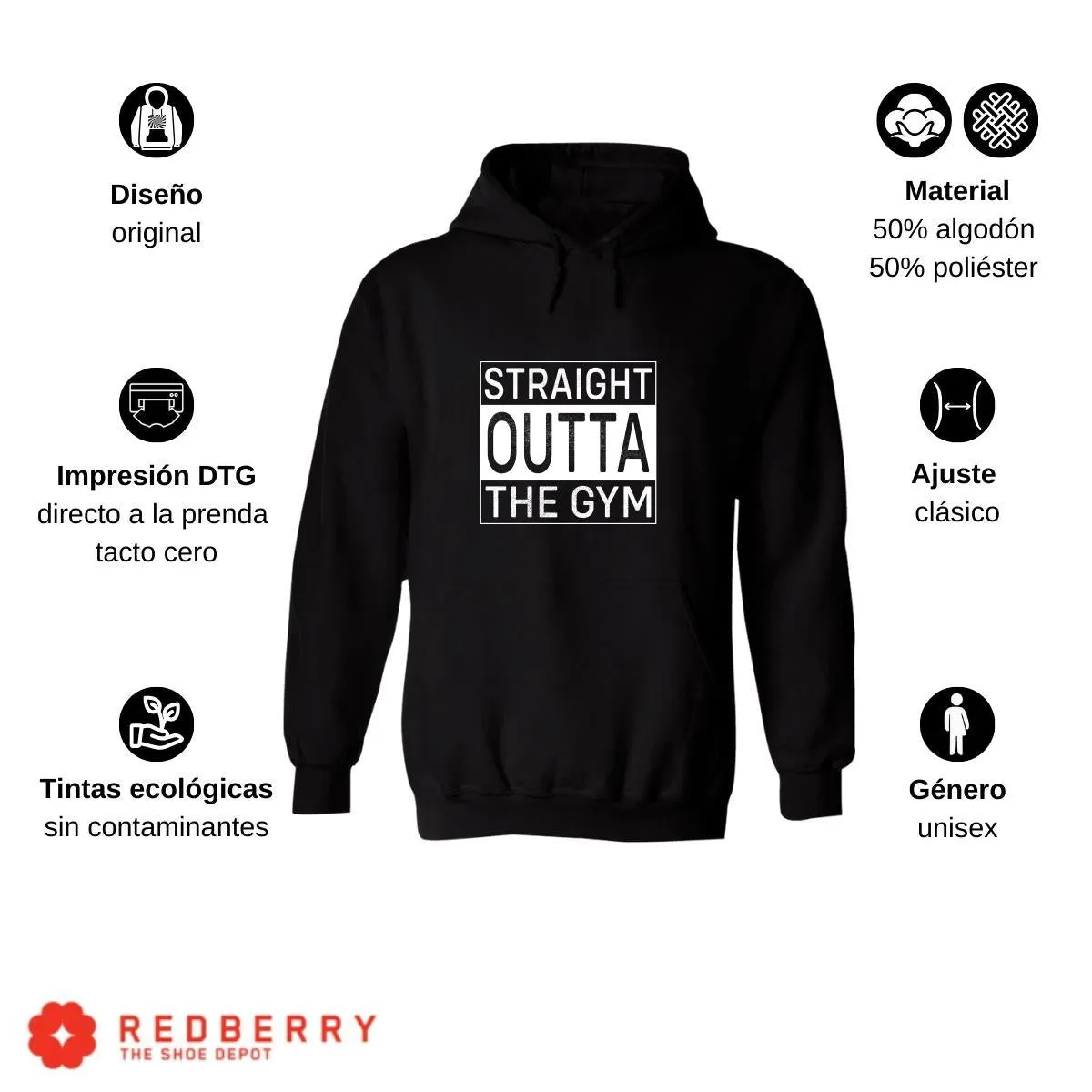 Sudadera Hombre  Hoodie Gym Ejercicio Fitness GF1013