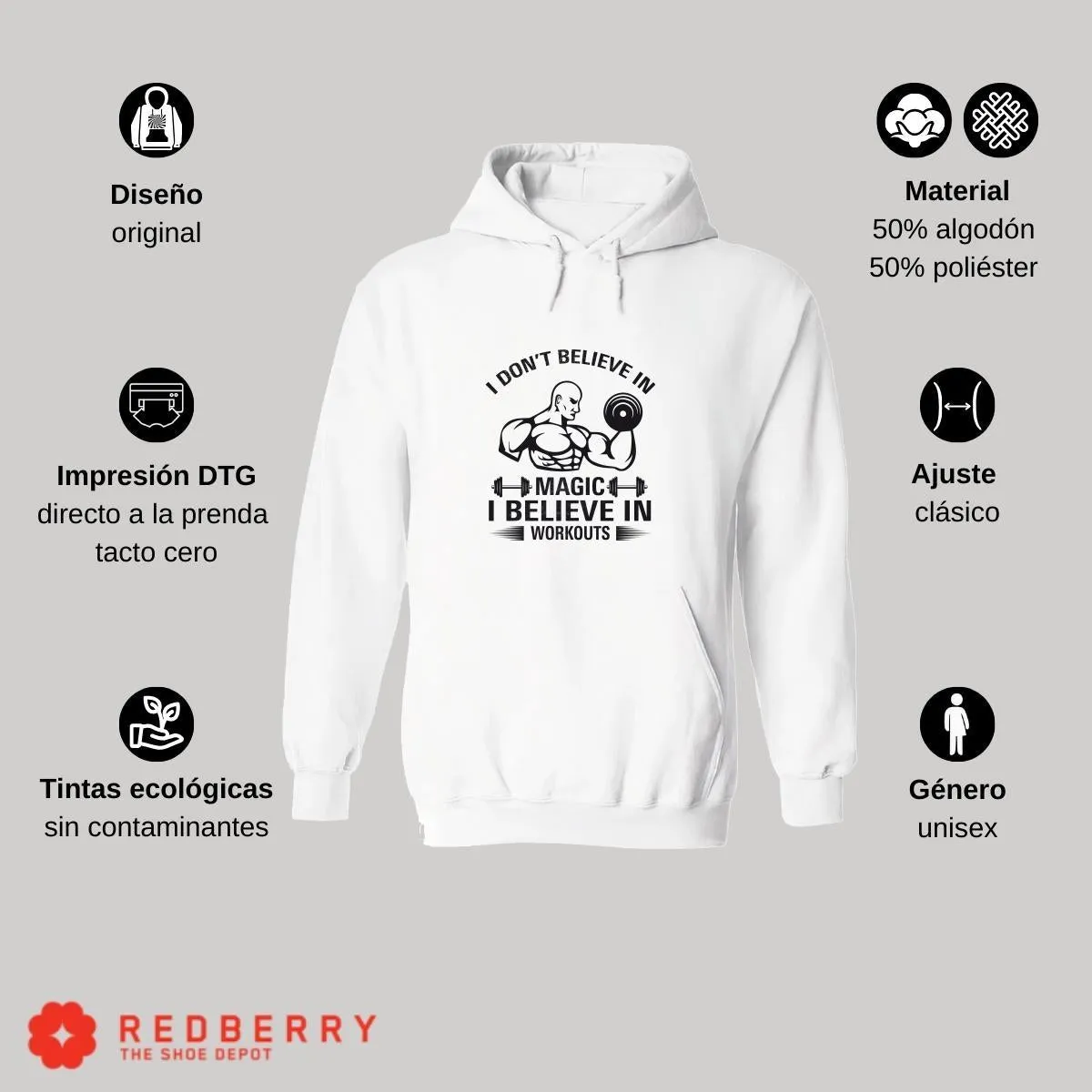 Sudadera Hombre  Hoodie Gym Ejercicio Fitness GF1015