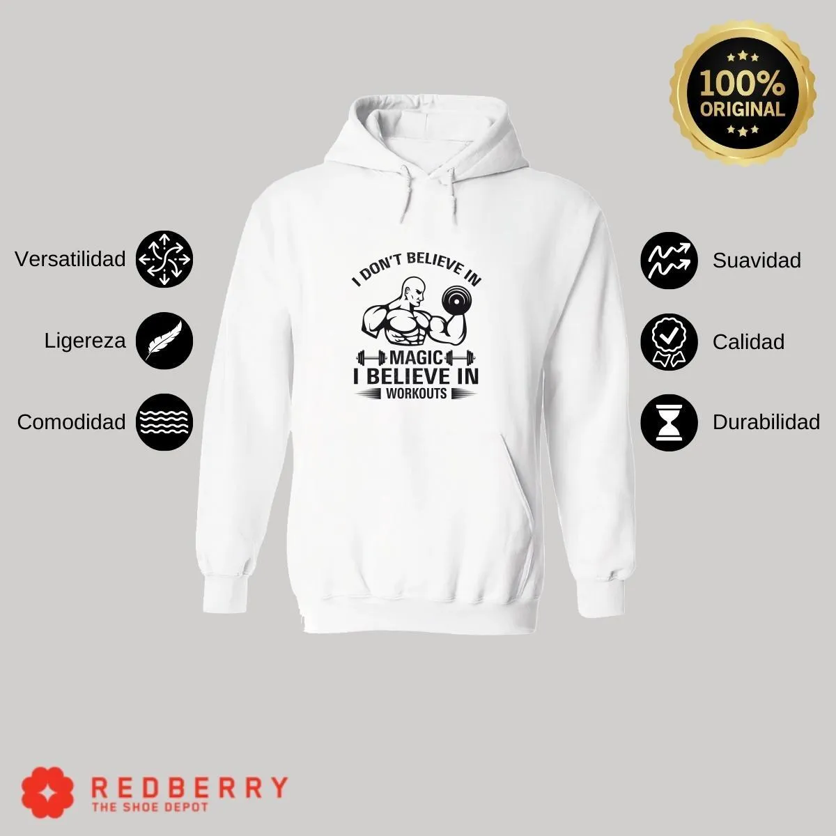 Sudadera Hombre  Hoodie Gym Ejercicio Fitness GF1015