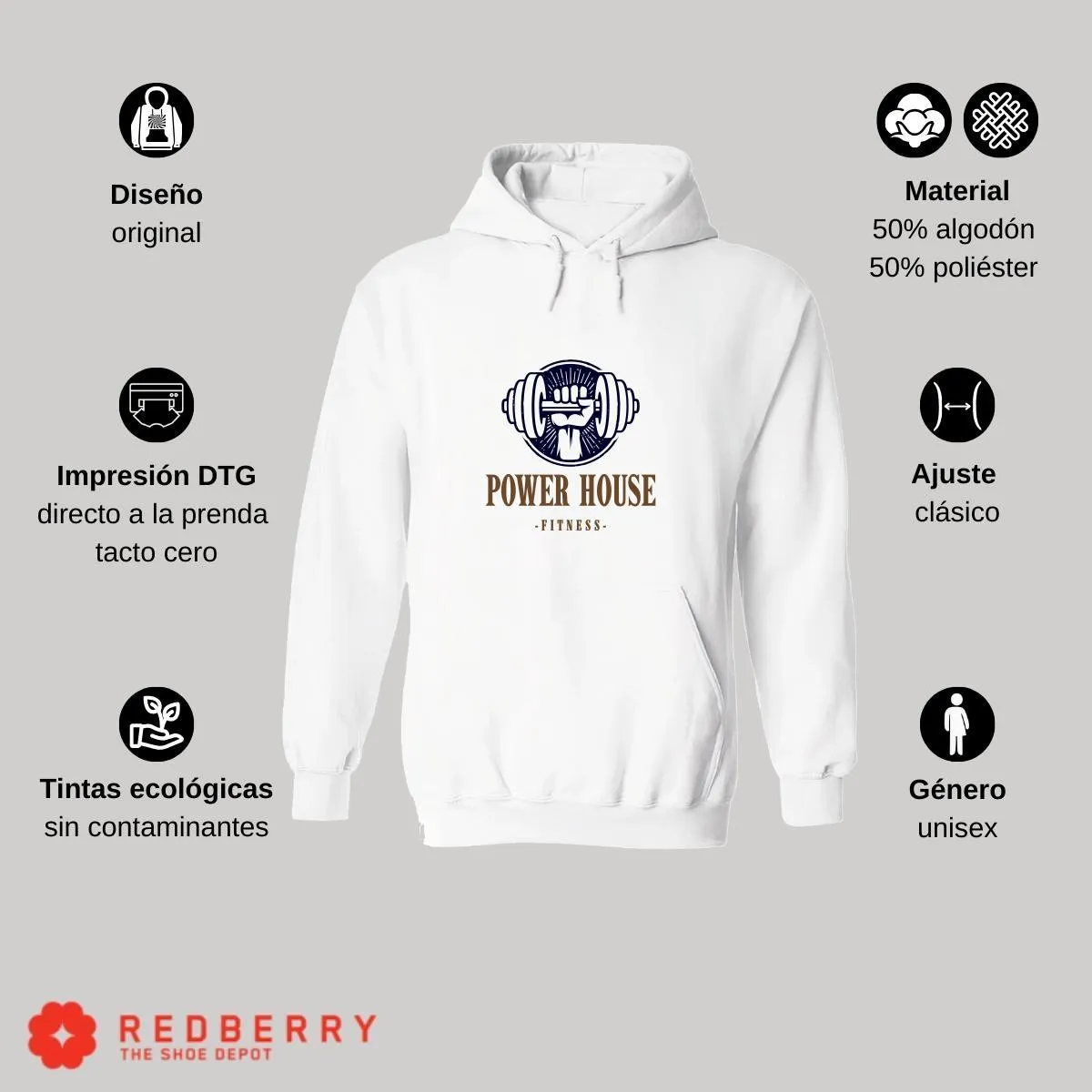 Sudadera Hombre  Hoodie Gym Ejercicio Fitness GF1018