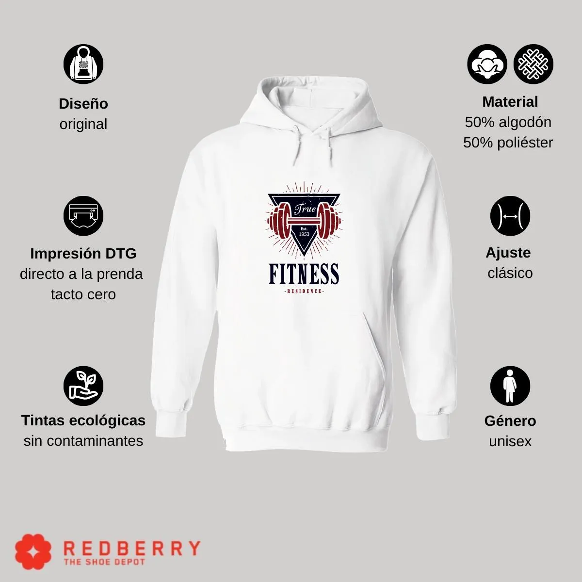 Sudadera Hombre  Hoodie Gym Ejercicio Fitness GF1019