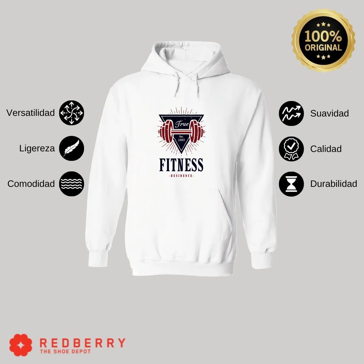 Sudadera Hombre  Hoodie Gym Ejercicio Fitness GF1019