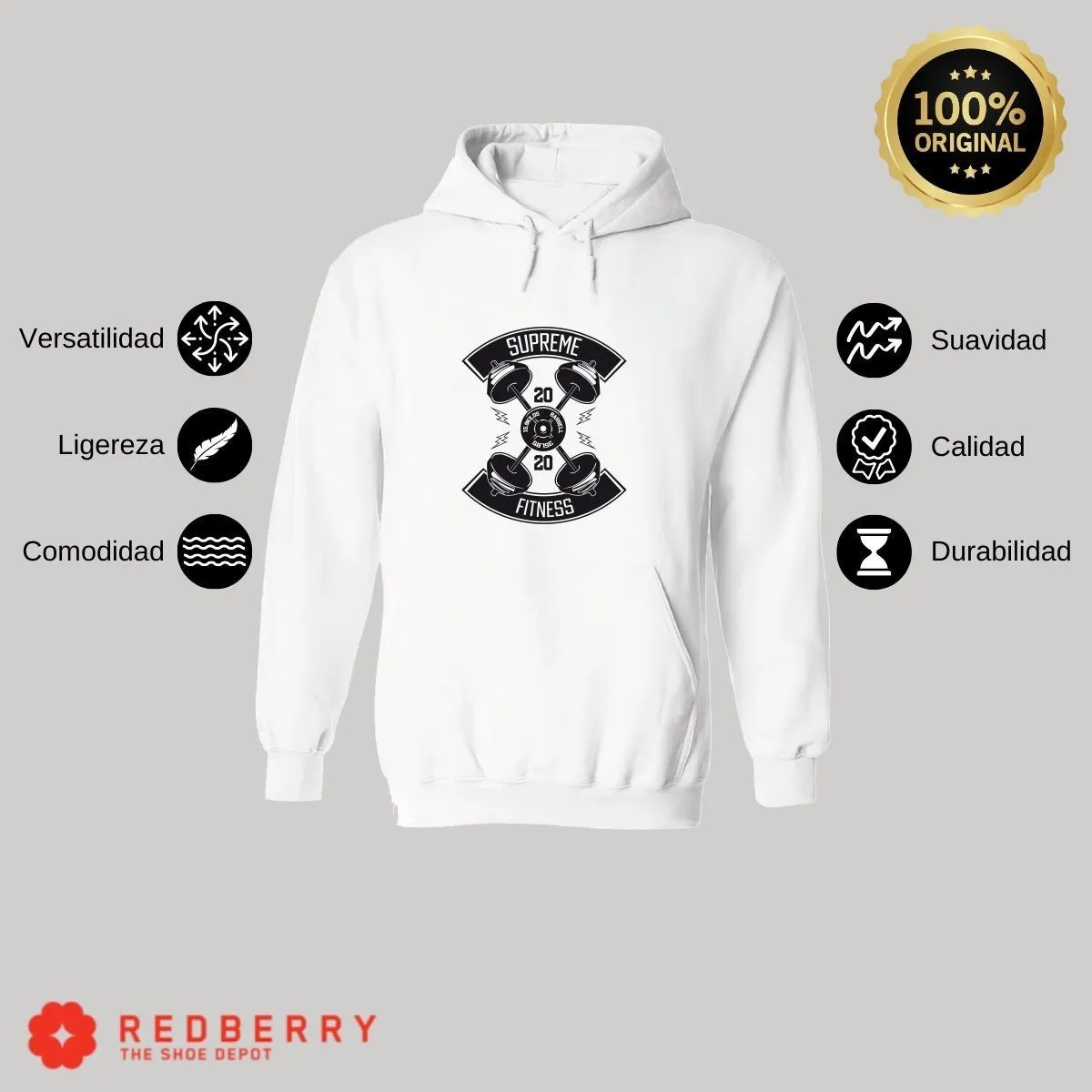 Sudadera Hombre  Hoodie Gym Ejercicio Fitness GF1021