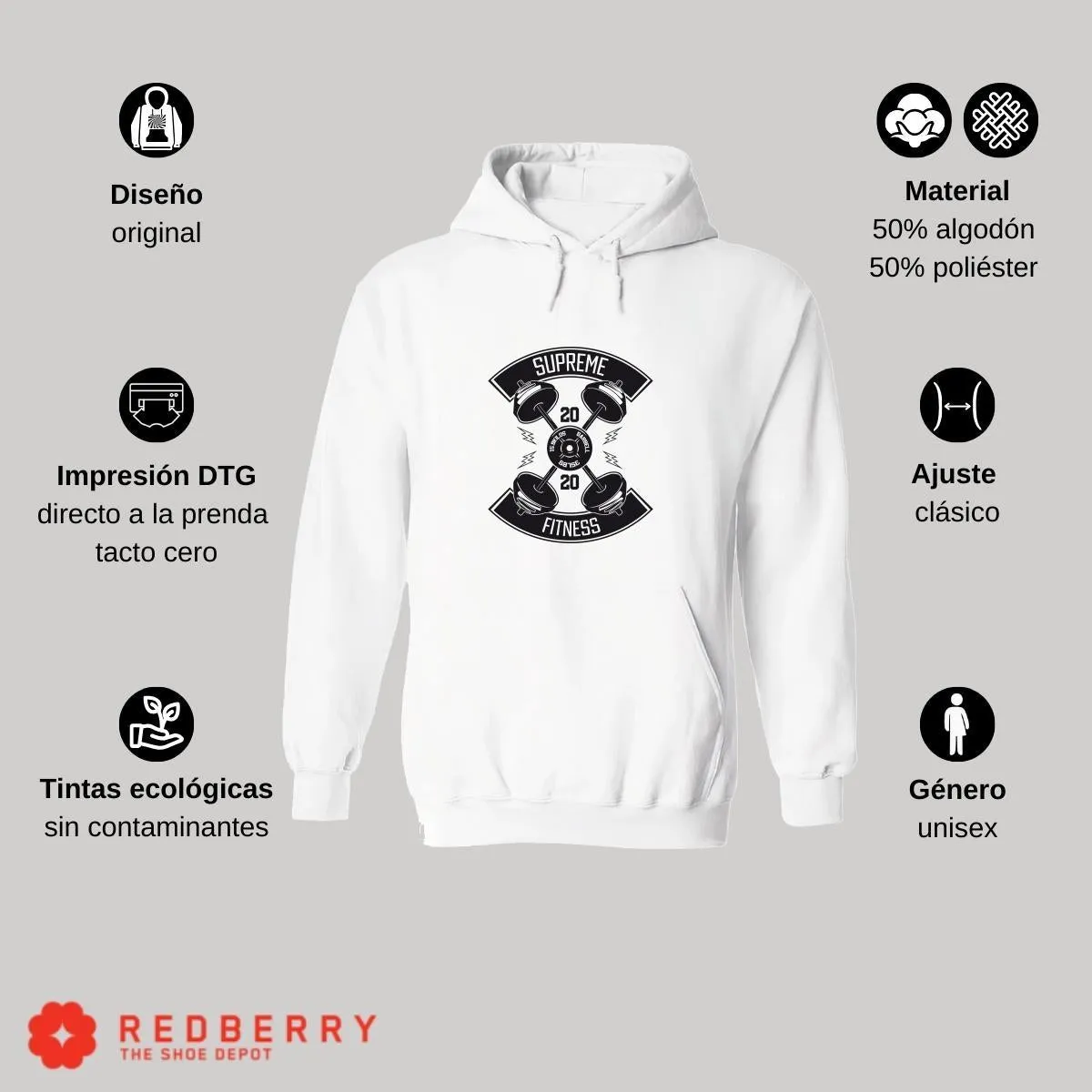 Sudadera Hombre  Hoodie Gym Ejercicio Fitness GF1021