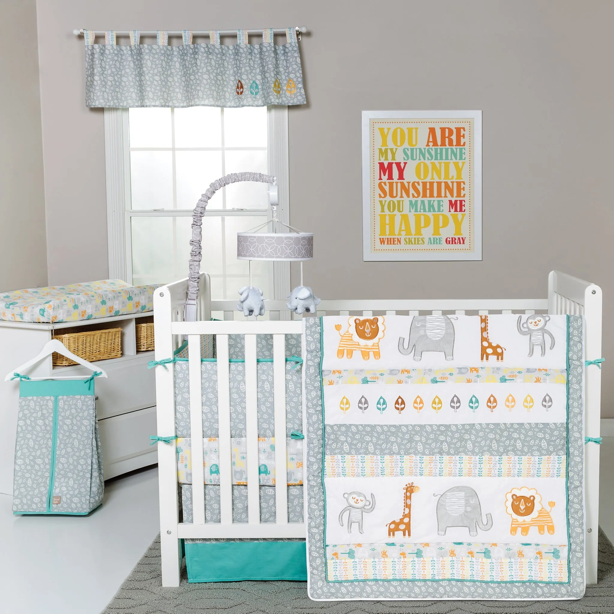 Trend Lab Grey and White Circles Musical Crib Mobile