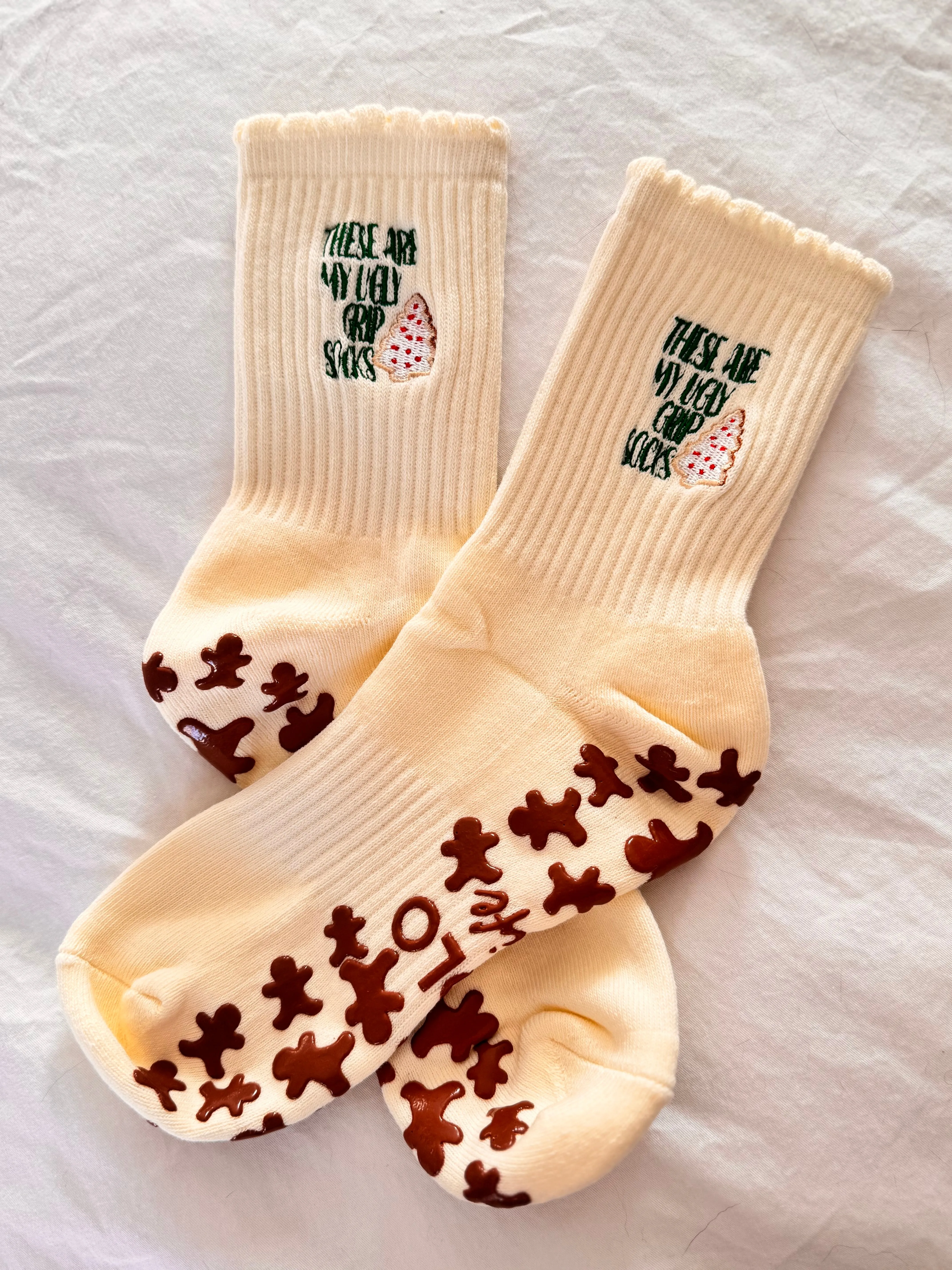 “UGLY GRIP SOCKS” with or without bells crew Pilates socks