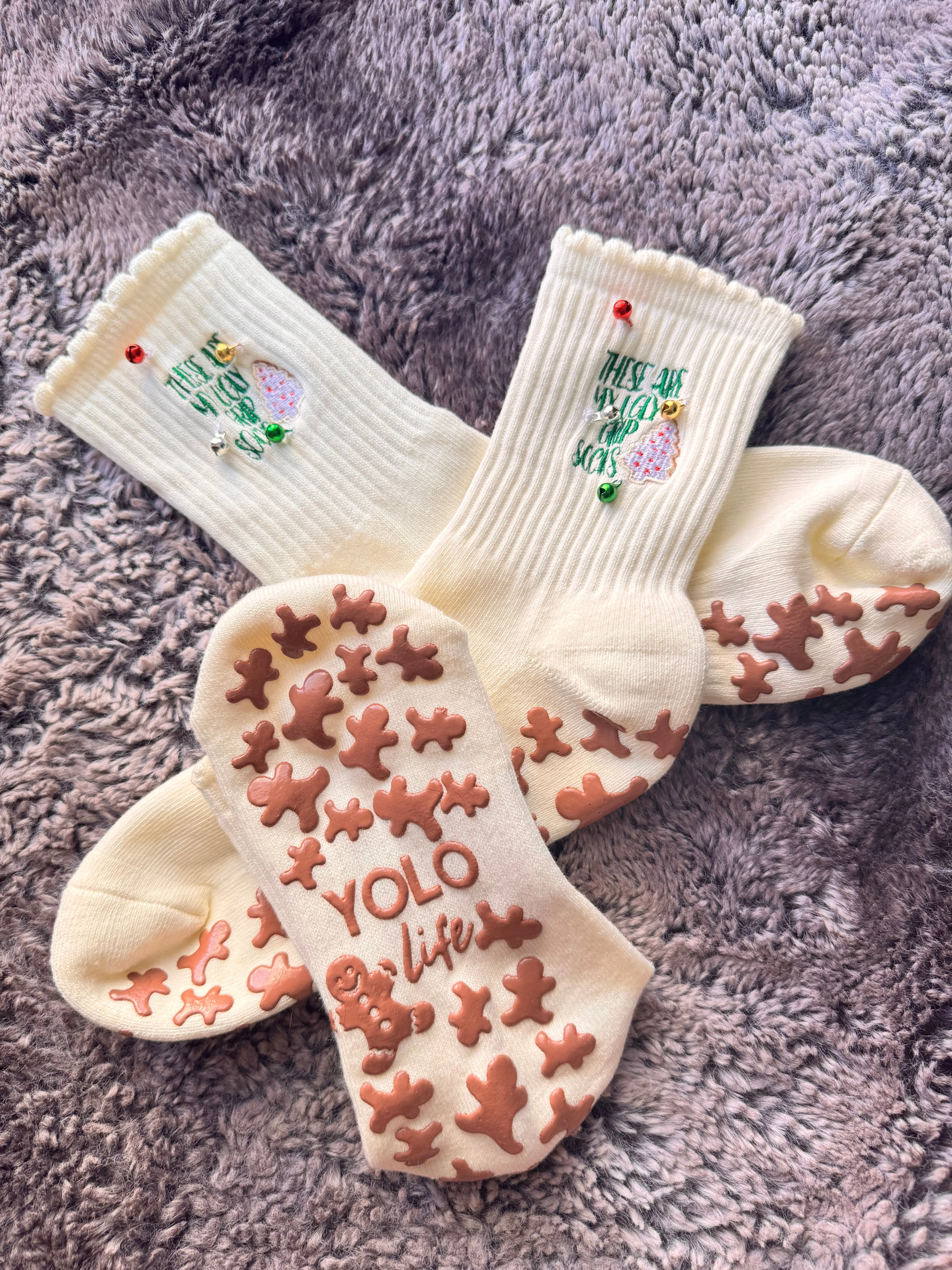 “UGLY GRIP SOCKS” with or without bells crew Pilates socks