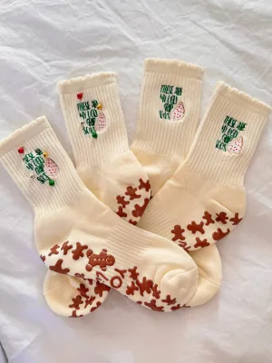 “UGLY GRIP SOCKS” with or without bells crew Pilates socks