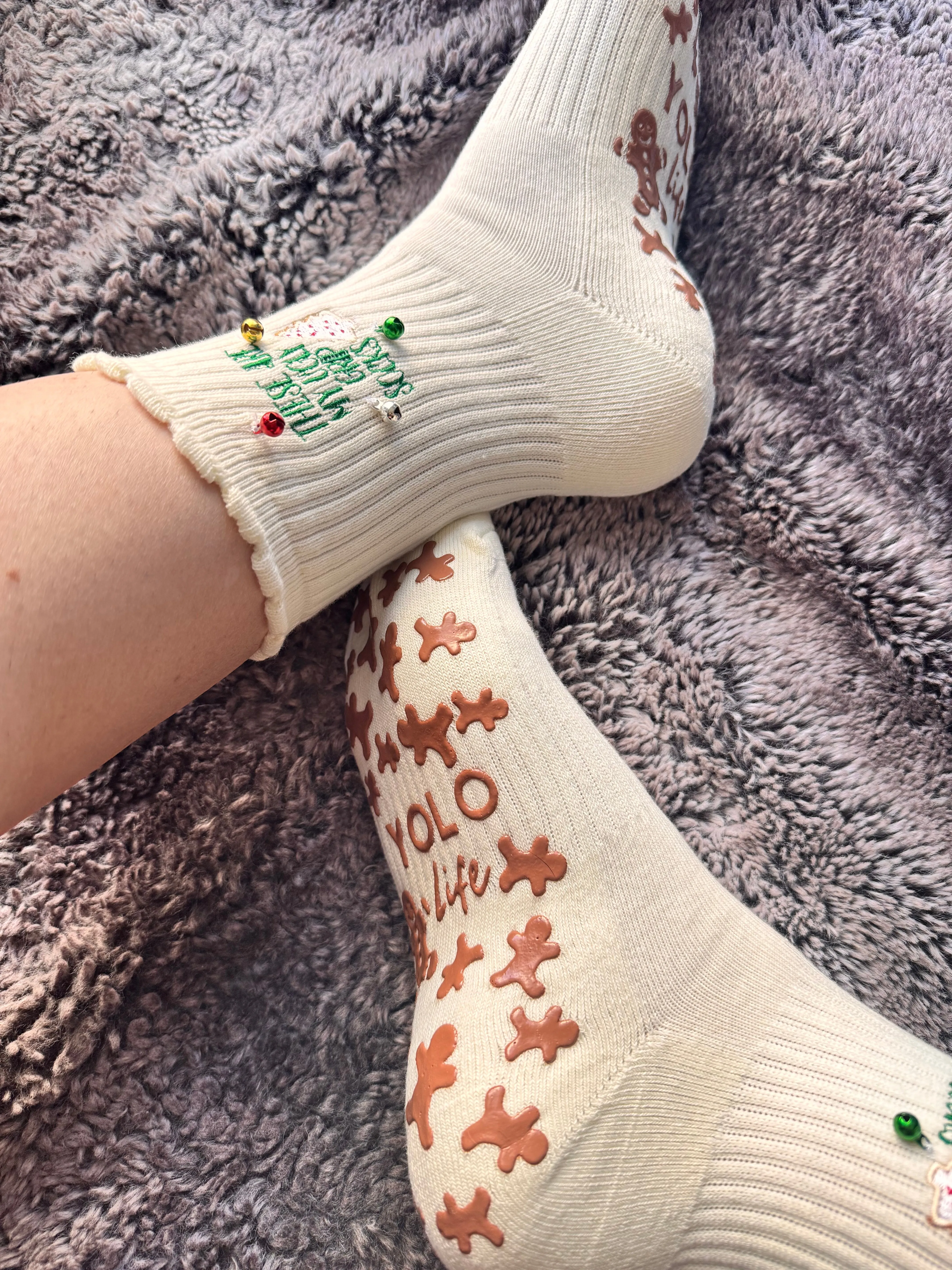 “UGLY GRIP SOCKS” with or without bells crew Pilates socks