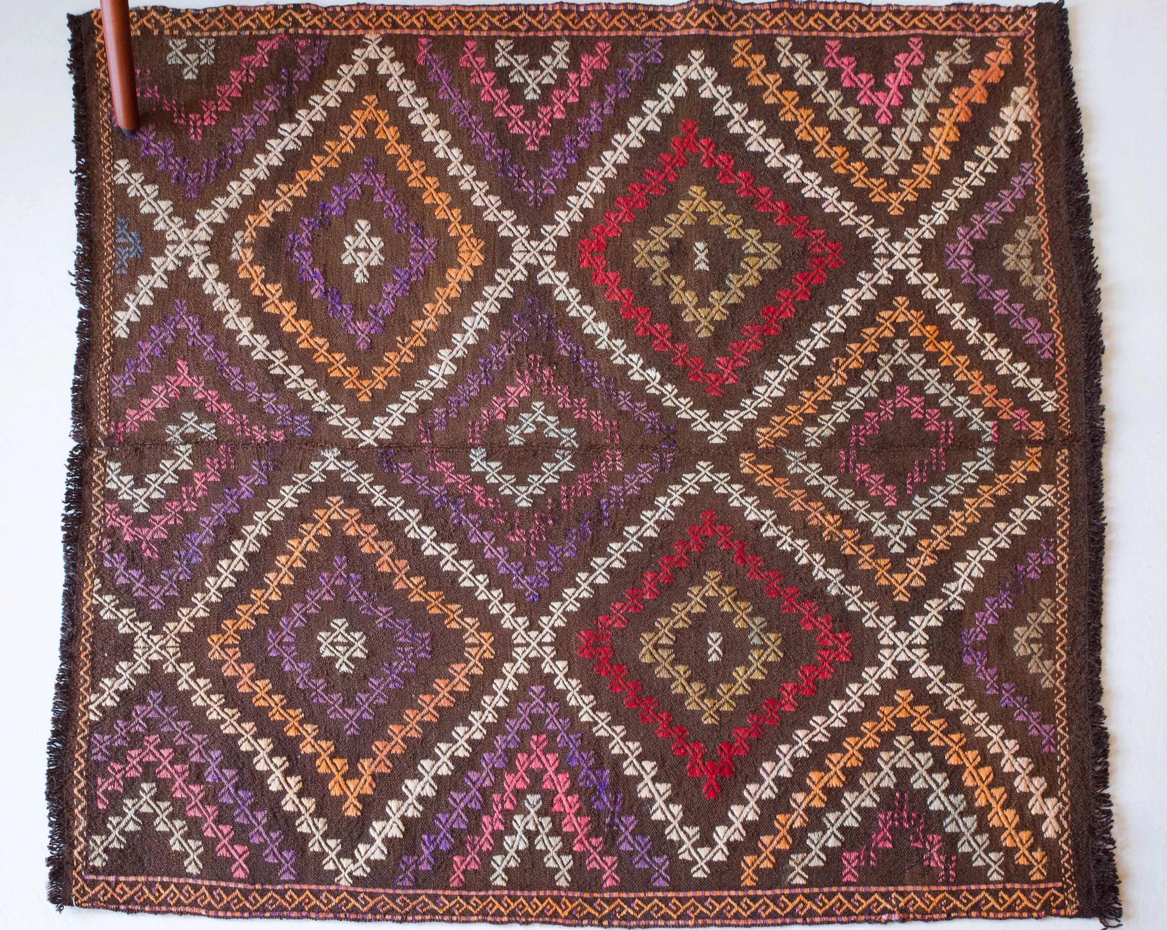Vintage Mini Turkish Kilim Rug 3'8"x4'3"