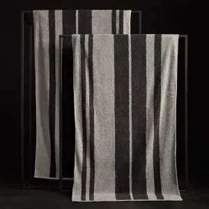 Wide Stripe Beach Towel - Fog/Slate