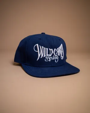 Wild Card Boxing Tag Logo Snapback Hat - Navy