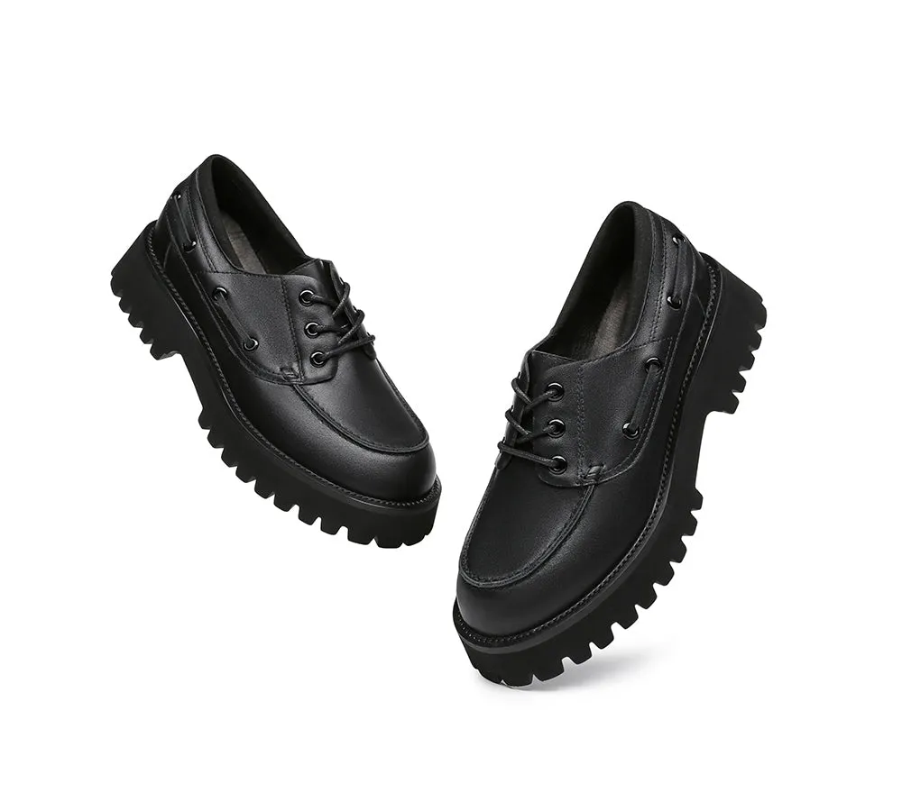 Women Chunky Platform Lace-Up Flat Willa
