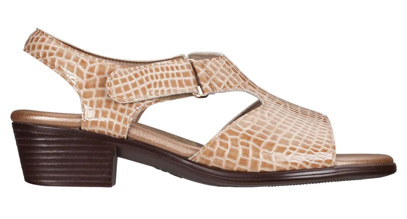 Women's Suntimer Heel Strap Sandal in Beige Croc