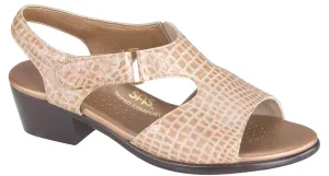 Women's Suntimer Heel Strap Sandal in Beige Croc