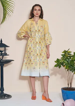 Yellow Skye shirt dress and belt