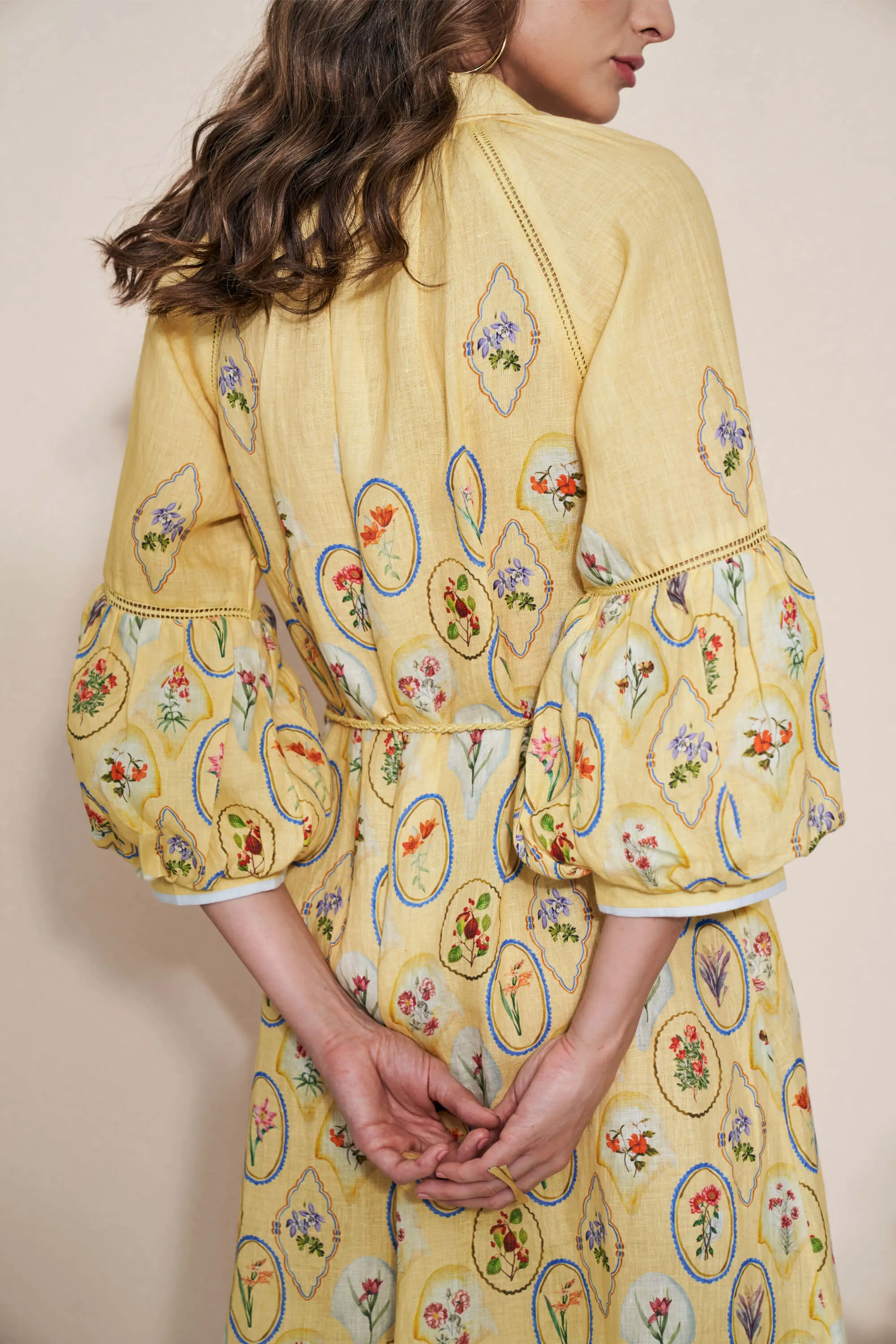 Yellow Skye shirt dress and belt